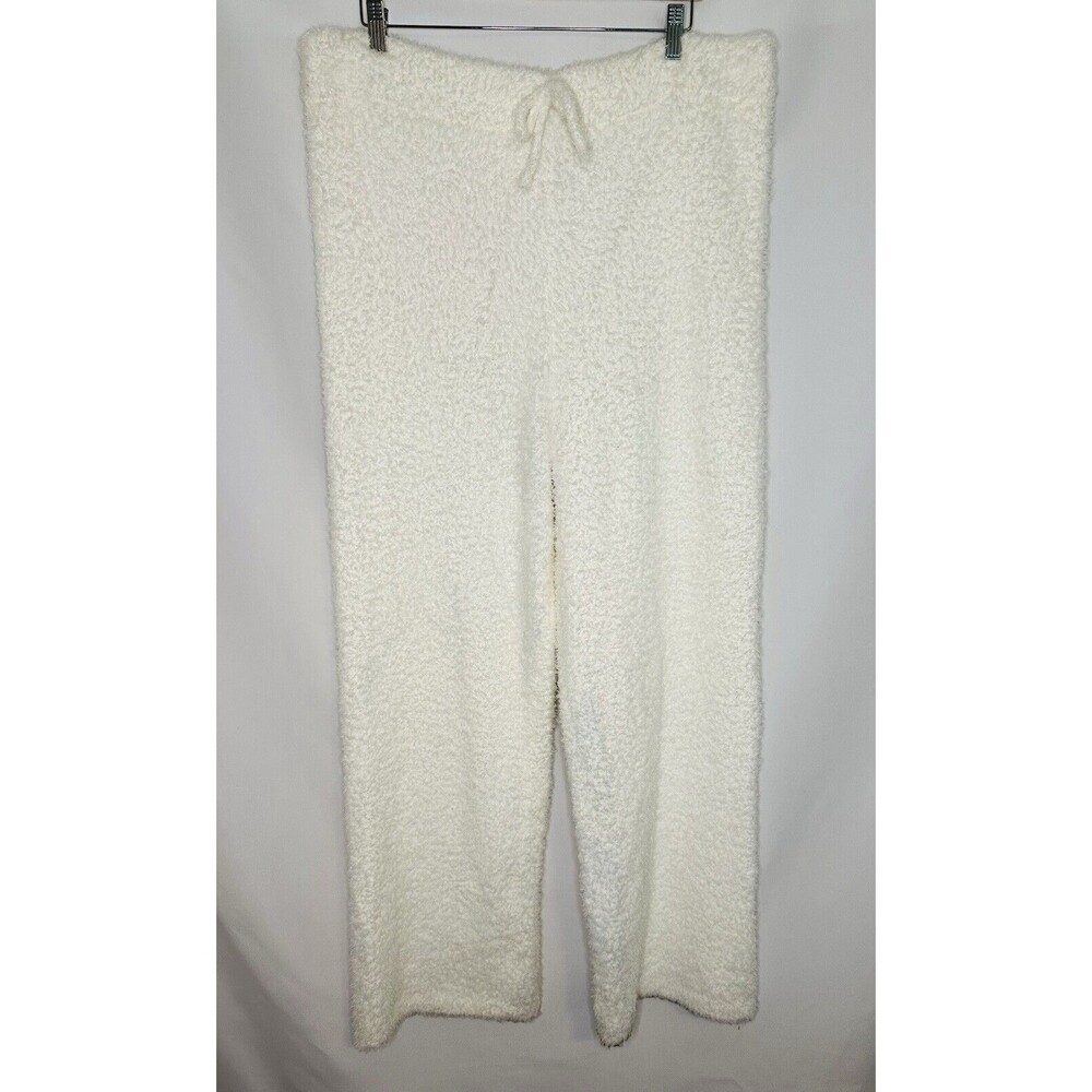 Aerie White Cream Fluffy Cozy Wide Leg Sherpa Soft Drawstring Pants XXL‎ NWT